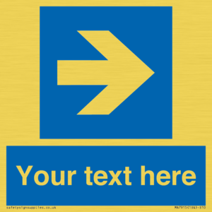 Custom Directional signage blue right arrow 